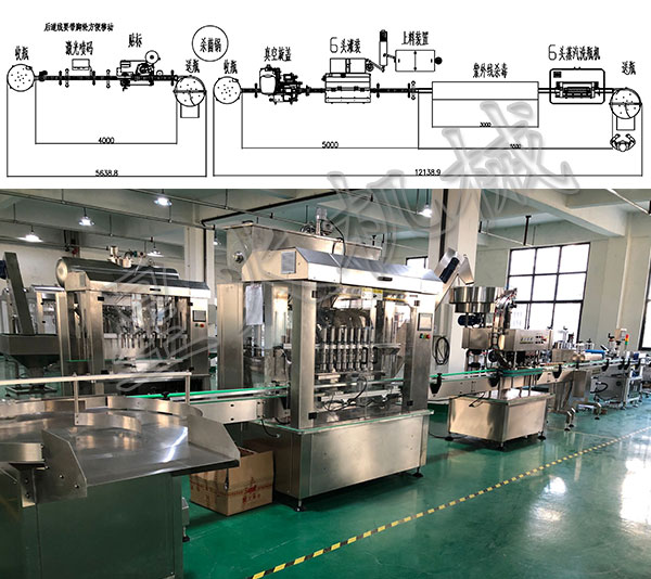 自動(dòng)化濃稠醬料灌裝生產(chǎn)線機(jī)械設(shè)計(jì)方案圖(圖1)